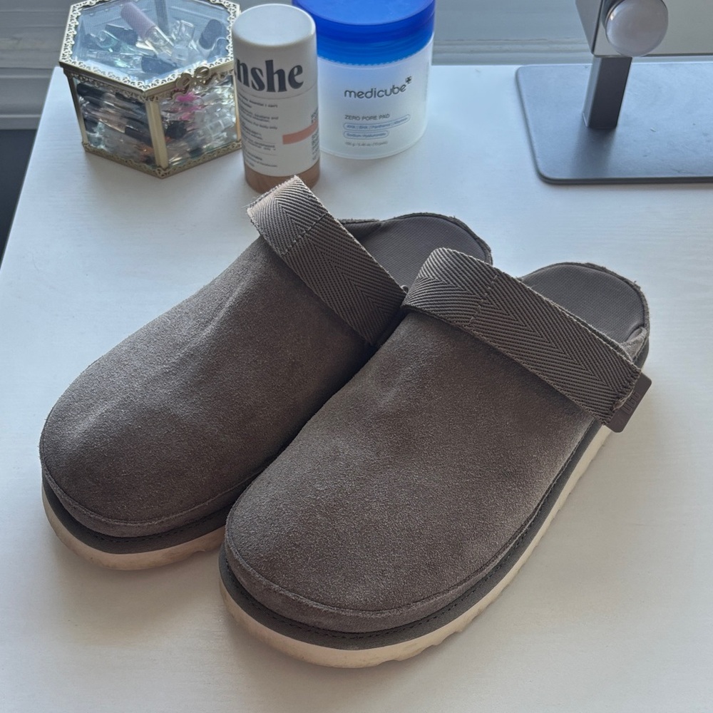 UGG Tan Suede Slip-On Clogs